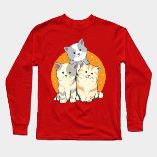 Cute Cat Family Long Sleeve T-Shirt